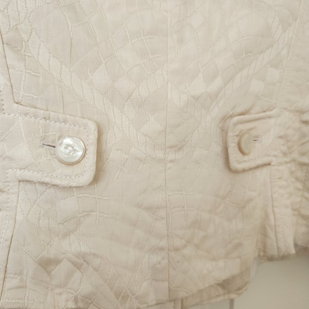 Escada Cropped Quilted Cream Jacket Blazer Vintage Rare Luxury Classic Office - Picture 5 of 16